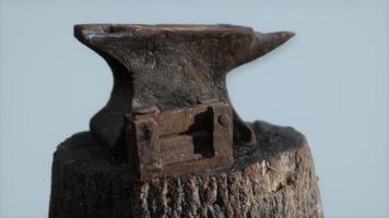 Old rusty anvil from the village forge photo