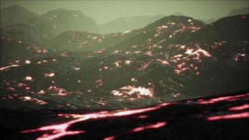 Lava Field under sunset lights photo