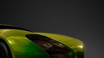 luxury sport car in dark studio with bright lights photo