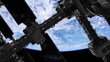International Space Station in outer space over the planet Earth photo