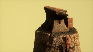 Old rusty anvil from the village forge photo