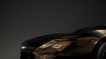 luxury sport car in dark studio with bright lights photo