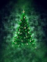 Christmas tree in smoke with bokeh photo