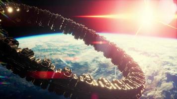 UFO Spaceship Hovering in the sky elements furnished by NASA photo
