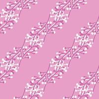 Abstract branches seamless pattern on pink background. Vintage rustic with twig pattern. vector