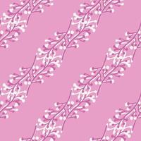 Abstract branches seamless pattern on pink background. Vintage rustic with twig pattern. vector