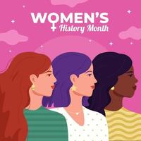 Women's History Month with Beautiful Women vector