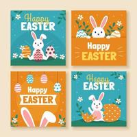 Happy Easter Greeting Card with Bunny and Egg vector