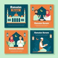 Ramadan Fasting Month Social Media Post Template vector