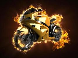 luxury sportbike in fire photo