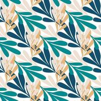 Abstract vintage leaf seamless pattern for fabric design on white background. vector