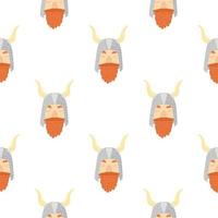 Isolated seamless pattern with medieval viking cartoon print. White background. Simple scandi backdrop. vector