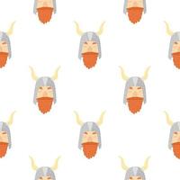 Isolated seamless pattern with medieval viking cartoon print. White background. Simple scandi backdrop. vector