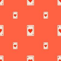 Game cards seamless pattern. Design gambling. Repeated texture in doodle style. vector