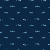 Whale shark seamless pattern in scandinavian style. Marine animals background. Vector illustration for children funny textile.