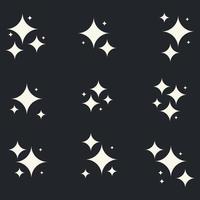 conjunto de iconos de destellos o brillo de estrellas vector