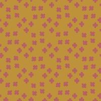 Hand drawn cross seamless pattern on yellow background. Doodle plus sign wallpaper vector