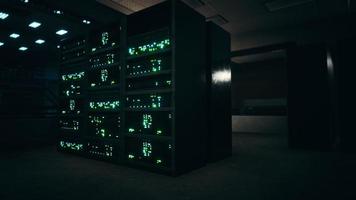 Clean industrial interior of a data server room with servers photo