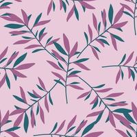 Geometric branch leaves seamless pattern. Summer tropical leaf backdrop. vector