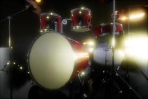 drum set with DOF and lense flair photo