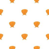 Seamless pattern seashells. Cute conch in doodle style vector