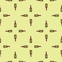 Bottle alcohol seamless pattern. Hand drawn background for menu. vector