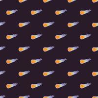 Meteor shower seamless pattern. Hand drawn comets fly background. vector