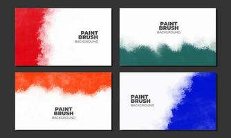Set of paint brush card background vector