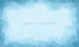 Abstract soft blue watercolor frame background vector