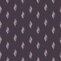 Seamless decorative botanic pattern with abstract little leaf ornament. Purple palette. vector