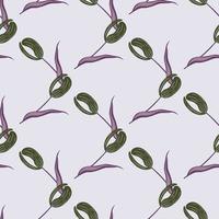 Nature seamless pattern with doodle tulip flowers shapes print. Light grey background. Bloom backdrop. vector