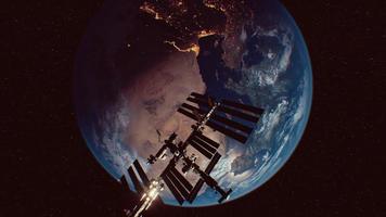 International Space Station in outer space over the planet Earth orbit photo