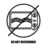 Microwave oven safe inscriptions isolated on white background. Icon warning for cookware in ink style. vector