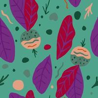Cute radish seamless pattern. radish with leaves backdrop. Green background. vector