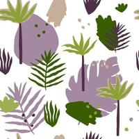 patrón sin costuras de palmeras tropicales contemporáneas en estilo collage. vector