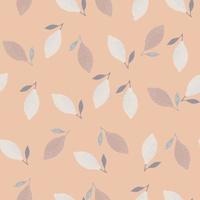 Pastel tones seamless pattern with abstract lemon food ornament. Light pink background. vector