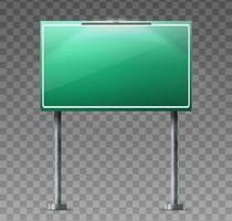 Vector realistic green road sign. Isolated on white background.