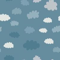 Clouds seamless pattern. Weather background design illustration vector