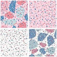 Set of Terrazzo seamless pattern design. Marble wallpaper on background. vector