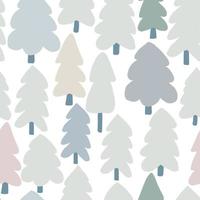 Hand drawn forest tree seamless pattern. Doodle forest landscape background. vector