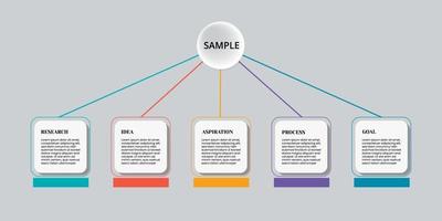 infografía vectorial, diseño de plantilla. concepto de negocio, infografía con opción número 5, paso o proceso. elementos infográficos para diagramas de proceso de diseño, piezas, gráficos, infografías vector