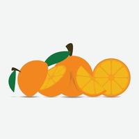 Set orange fruit vector assets