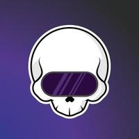 emblema de calavera con vector de gafas