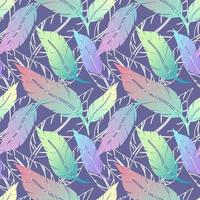 Colorful background with feathers. vector