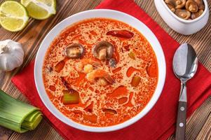 Portion of Tom Yum soup photo