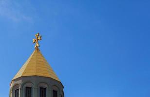 Armenian church cross sky photo