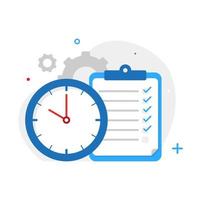 time, task management concept illustration flat design vector eps10. modern graphic element for landing page, empty state ui, infographic, icon