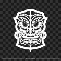 Demon face made of patterns. Demon face or mask outline. Polynesian, Hawaiian or Maori patterns. For T-shirts and prints. Vector