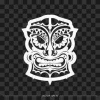 Demon face made of patterns. Demon face or mask outline. Polynesian, Hawaiian or Maori patterns. For T-shirts and prints. Vector