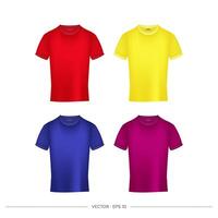 Vector t-shirt design templates in various colors